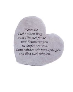 Gedenkherz "Wenn die Liebe...", Steinguss